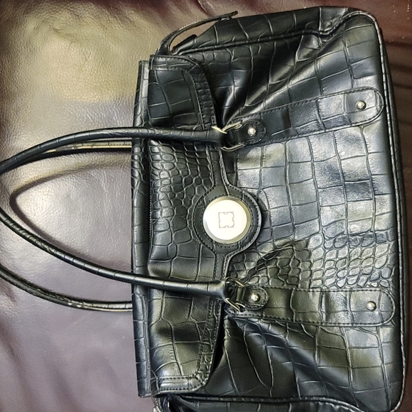 LIZ CLAIBORNE NEW YORK FAUX CROC SATCHEL PURSE HANDBAG - Picture 11 of 11